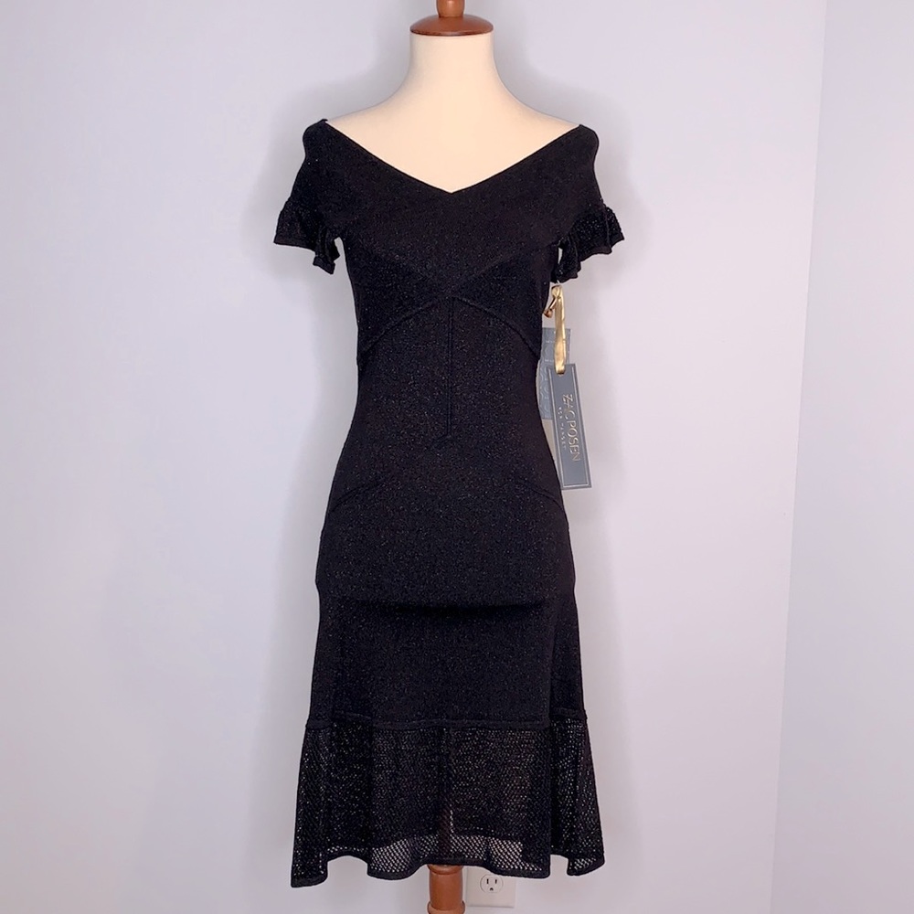 NWT Zac Posen for Target Black Metallic Shimmer Dress